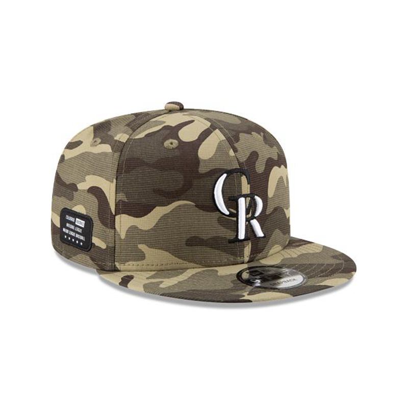 MLB Colorado Rockies Armed Forces Weekend 9Fifty Snapback (KBH5629) - Green New Era Caps